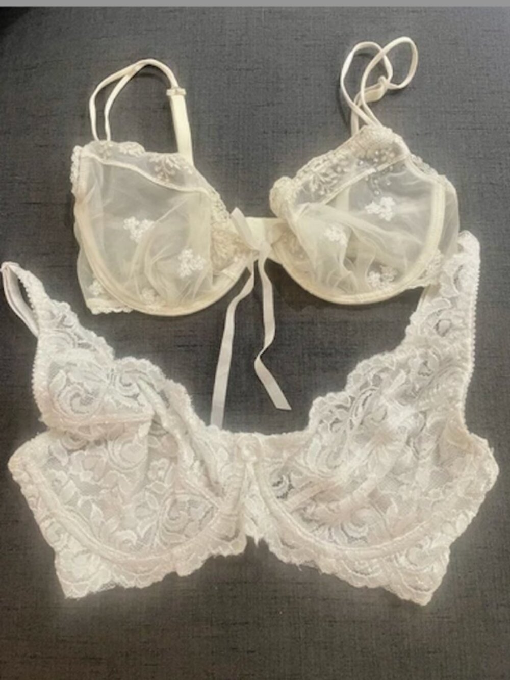 Buy 1, Get 1 FREE Vintage Odille Oasis sheer and unknown no tag lace Bra SZ 34C